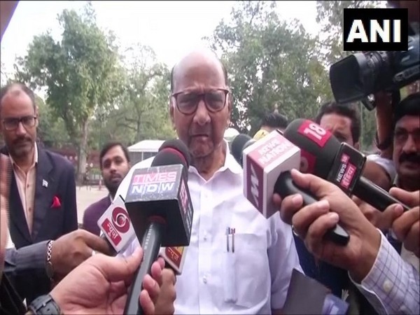 NCP chief Sharad Pawar talking to media in New Delhi on Monday 