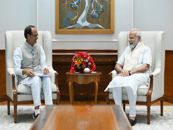 Prime Minister Narendra Modi met Madhya Pradesh Chief Minister Shivraj Singh Chouhan (left) (Photo/PMO India)