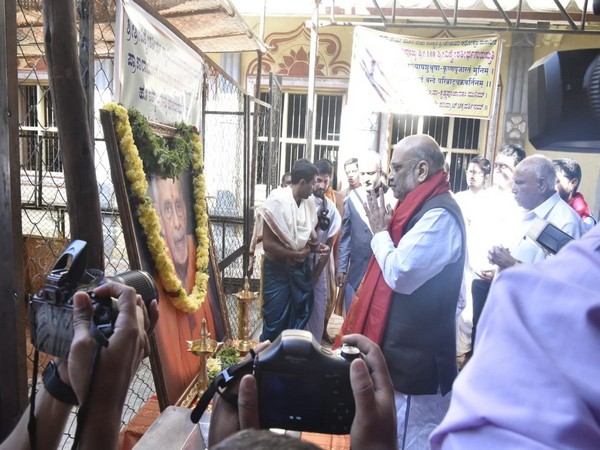 Amit Shah visits Pejawara Mutt in Bengaluru on Saturday.