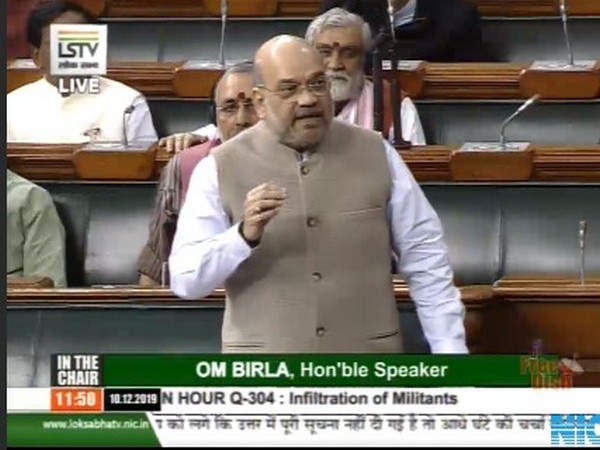 Union Home Minister Amit Shah speaking in the Lok Sabha on Tuesday. 