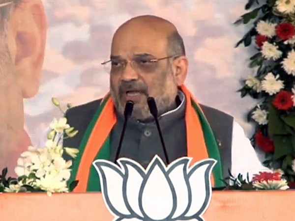 Union Home Minister Amit Shah addressing the rally in Jharkhand on Saturday. Photo/ANI