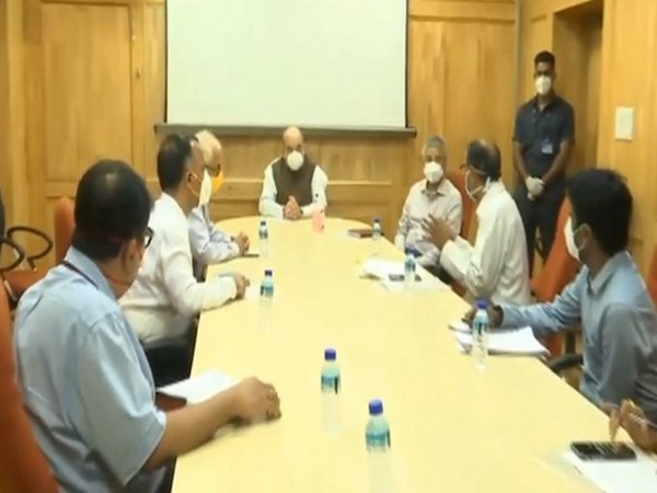 nion Home Minister Amit Shah holding meeting with at Delhi's LNJP hospital.