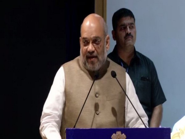 Union Home Minister Amit Shah speaking at an event in New Delhi on Tuesday. Photo/ANI