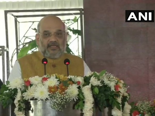 Home Minister Amit Shah speaking at an event in New Delhi on Thursday. Photo/ANI