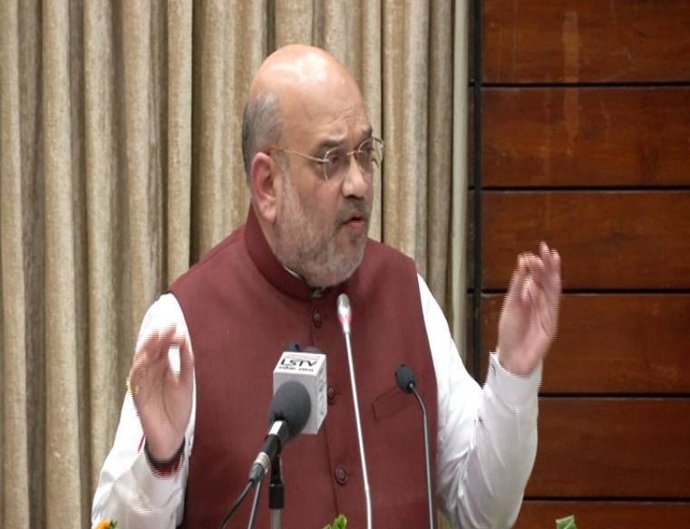 Home Minister Amit Shah speaking at orientation programme of newly elected MPs on Thursday. Photo/ANI