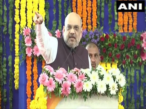 Home Minister Amit Shah at a gathering in Dadra Nagar Haveli [Photo/ANI]