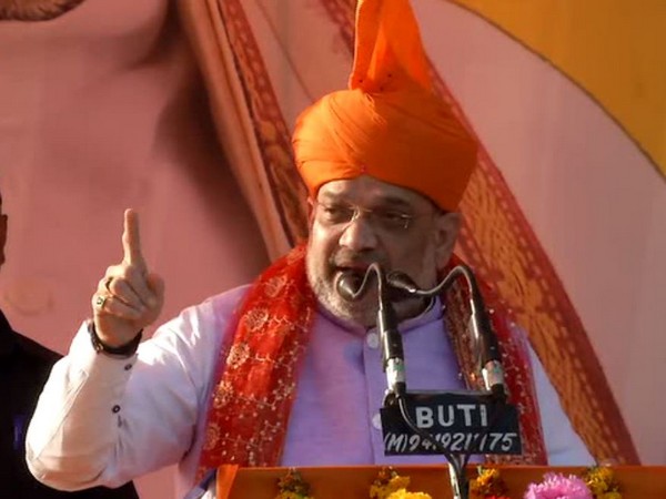 BJP president Amit Shah addressing an election rally in Sunderbani, Rajouri, in J&K on Wednesday. Photo/ANI