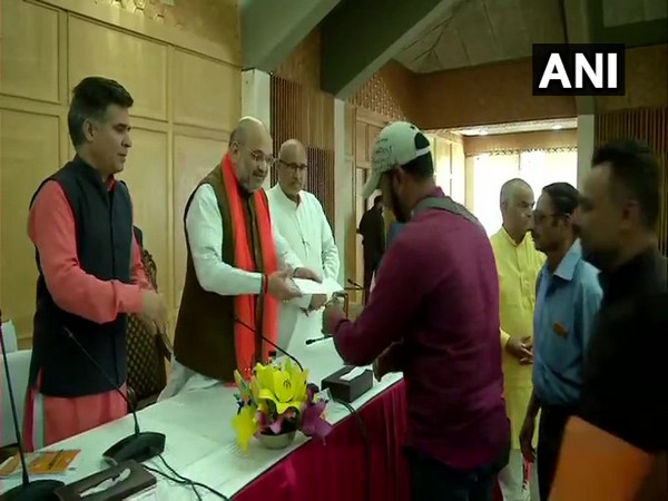 Union Home Minister Amit Shah distributed cheques to families of BJP workers who were killed by terrorists in Jammu and Kashmir, in recent months.