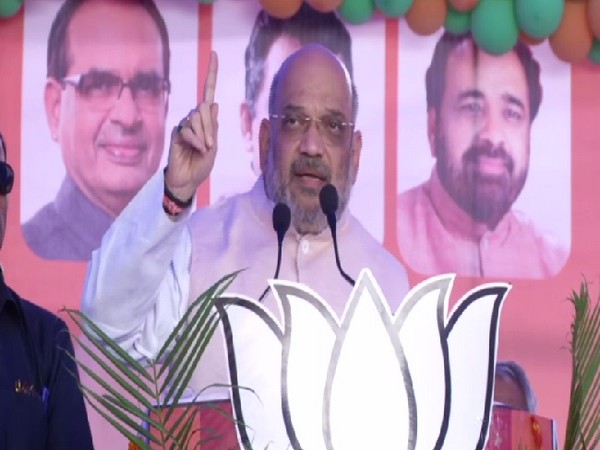BJP national president speaking at an election rally in Rajgarh, Madhya Pradesh on Thursday Photo/ANI.