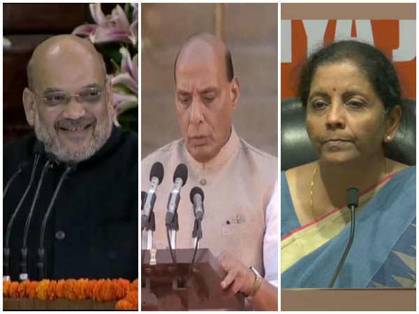 File photos of Amit Shah (L), Rajnath Singh (C) and Nirmala Sitharaman (R)