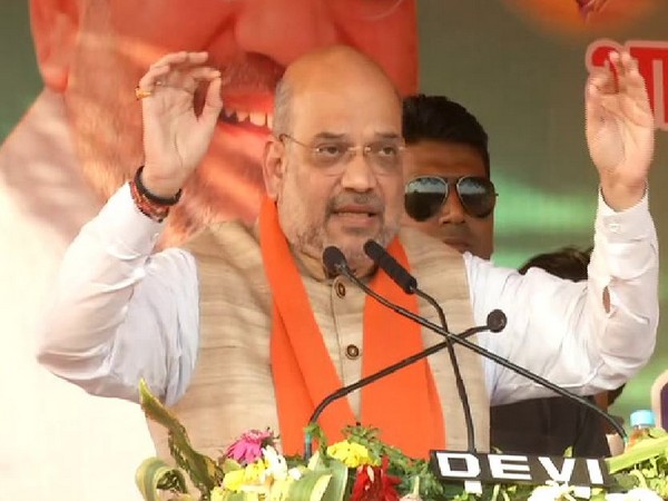 BJP president Amit Shah addressing an election rally at Aurangabad in Bihar on Friday. Photo/ANI 