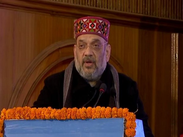 Union Home Minister Amit Shah addressing investors in Shimla on Friday (photo/ANI)