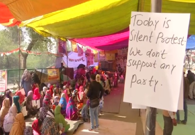 A visual from Shaheen Bagh in Delhi on Tuesday. Photo/ANI