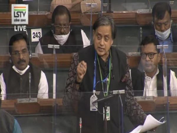 Congress leader Shashi Tharoor in Lok Sabha on Wednesday. (Photo/ANI)