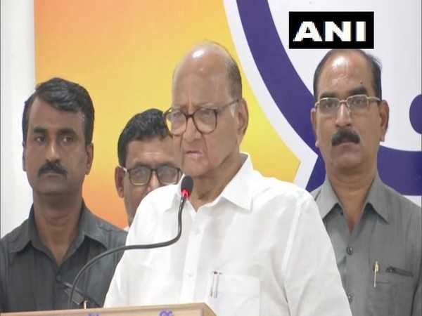 NCP chief Sharad Pawar speaking at an event in Mumbai on Saturday. Photo/ANI
