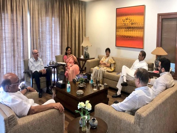 Nationalist Congress Party chief Sharad Pawar with defence experts, MPs at his residence. (Picture source: Twitter/Sharad Pawar)