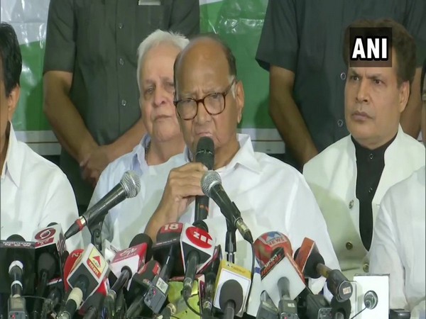 NCP Chief Sharad Pawar addressing a press conference in Mumbai on Wednesday