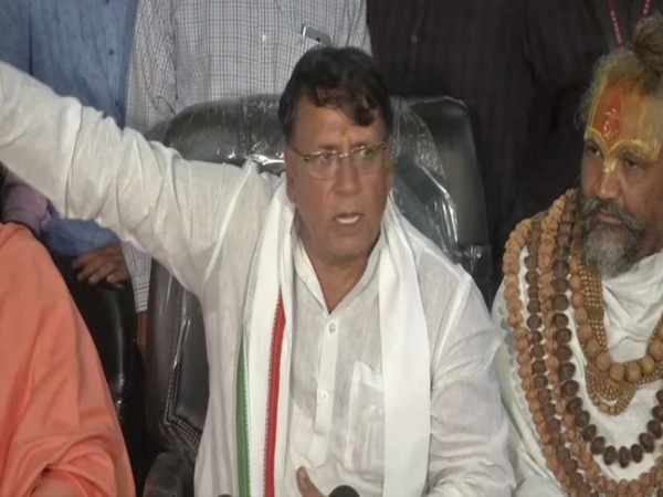 Madhya Pradesh minister PC Sharma speaking to reporters in Bhopal on Sunday. Photo/ANI