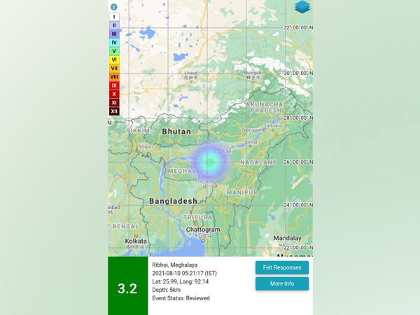 Visual representation of earthquake in Meghalaya (Photo/Twitter/NCS)
