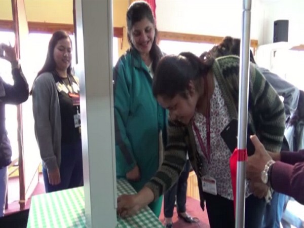 Biodegradable sanitary napkin making machine installed in Shillong. Photo/ANI