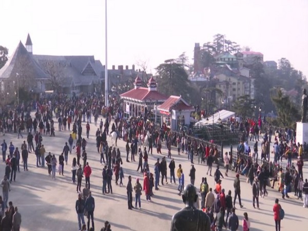 Shimla crowd ahead of the new year on Thursday. (ANI)