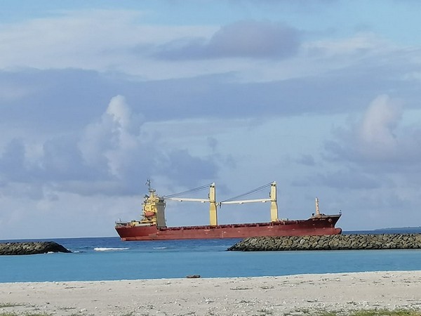 The cargo vessel MCP Linz in Maldives. 
