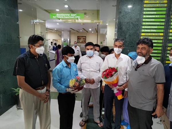 Karnataka Congress president DK Shivakumar discharged from the hospital on Monday. (Photo: ANI)