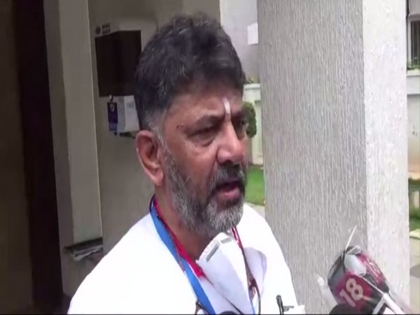 Karnataka Congress President DK Shivakumar speaking to reporters in Bengaluru on Wednesday. [Photo/ANI]