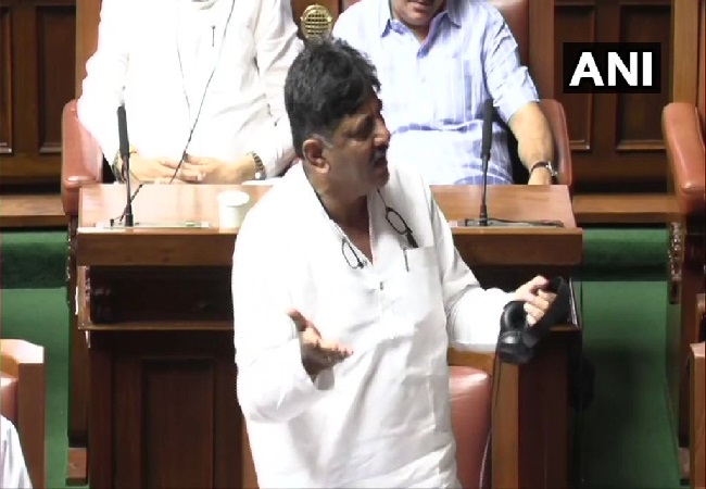 Congress leader DK Shivakumar speaking in Karnataka Assembly on July 22. 