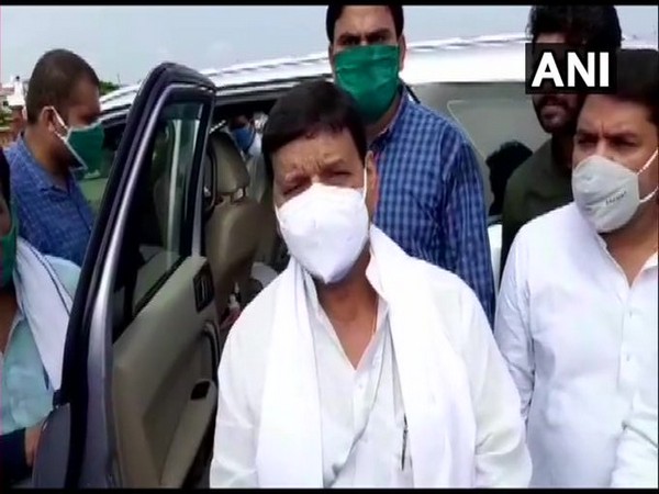 Shivpal Yadav speaking to reporters in Etawah on Saturday. [Photo/ANI]