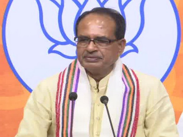 Shivraj Singh Chouhan addressing a press conference at Bhopal on Saturday 