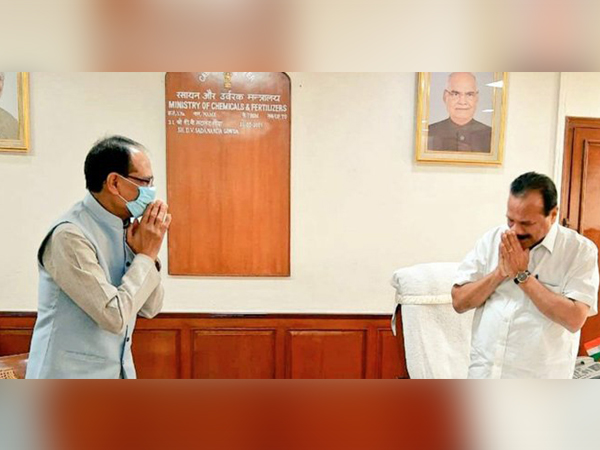 Madhya Pradesh Chief Minister Shivraj Singh Chouhan called on Union Chemicals and Fertilizers Minister D V Sadananda Gowda on Monday in New Delhi.