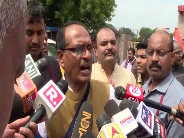 Former MP chief minister Shivraj Singh Chouhan spoke to media here on Wednesday. Photo/ANI