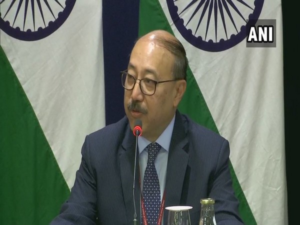 Foreign Secretary Harsh Vardhan Shringla speaking to reporters in New Delhi on Tuesday