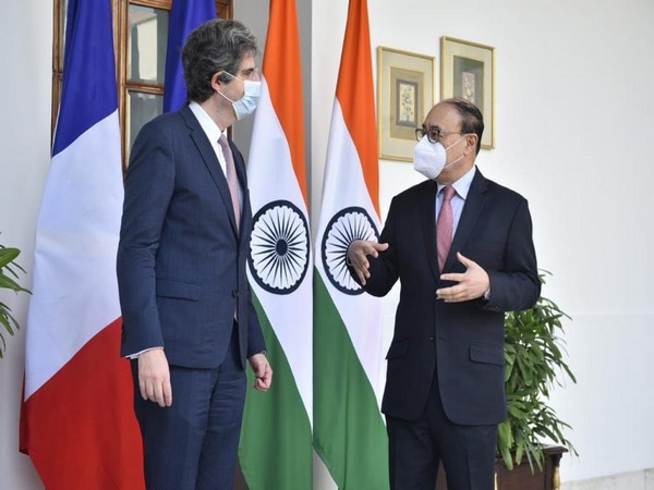Foreign Secretary Harsh Vardhan Shringla with Secretary-General, Ministry for Europe and Foreign Affairs of France