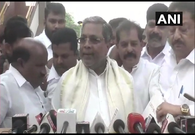Former Karnataka Chief Minister Siddaramaiah speaking to media in Mysuru on Thursday.