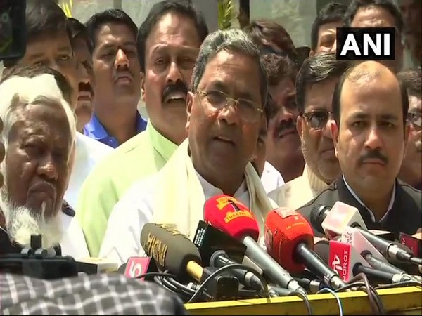Congress leader Siddaramaiah, left, and JDS leader Danish Ali addressing media after the Co-ordination Committee meeting of two parties in Bengaluru on Monday. Photo/ANI