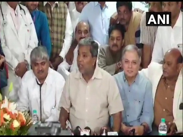 Congress leader Siddaramaiah addressing a press conference in Bengaluru on Sunday 