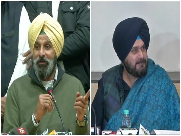 SAD leader Bikram Singh Majithia and Punjab Congress Chief Navjot Singh Sidhu (Photo/ANI)