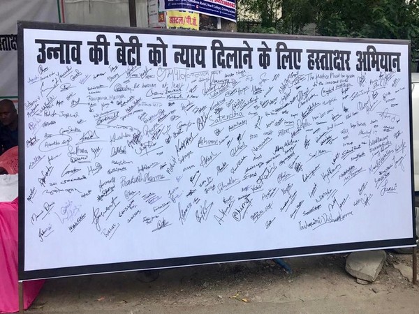 Visual from the signature campaign in Lucknow. Photo/Twitter