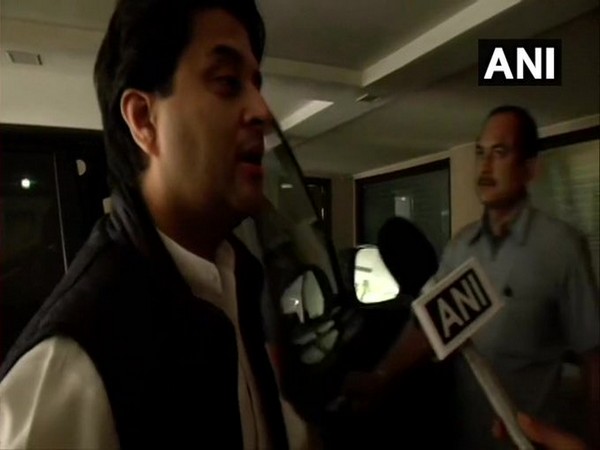 Jyotiraditya Scindia talking to ANI in New Delhi on Tuesday. Photo/ANI