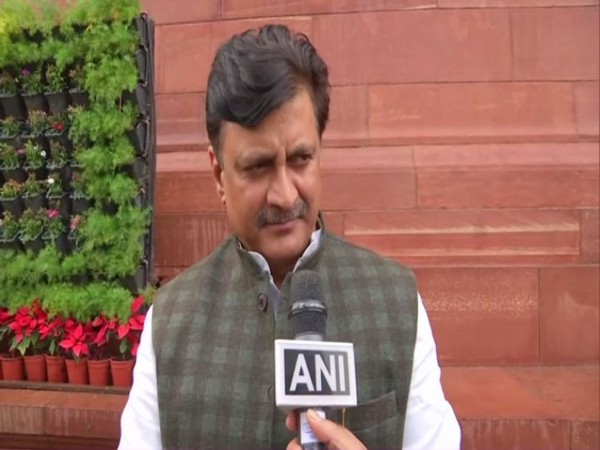 BJP MP Ganesh Singh speaking to ANI in New Delhi. Photo/ANI