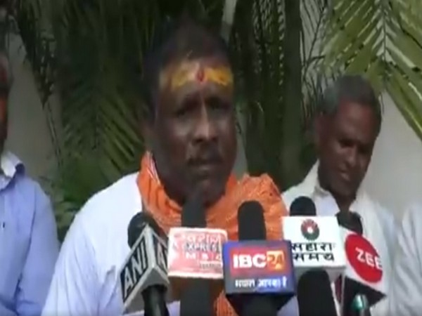 Congress MLA Brihaspat Singh speaking to reporters in Balrampur, Chhattisgarh on Friday. Photo/ANI