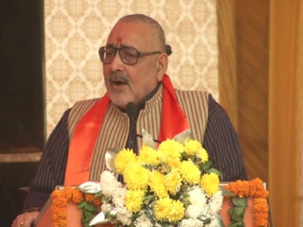 Union Minister Giriraj Singh speaking at an event in New Delhi on Sunday. Photo/ANI