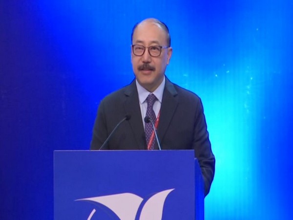 Harsh Vardhan Singla speaking at the event in New Delhi on Sunday. Photo/ANI