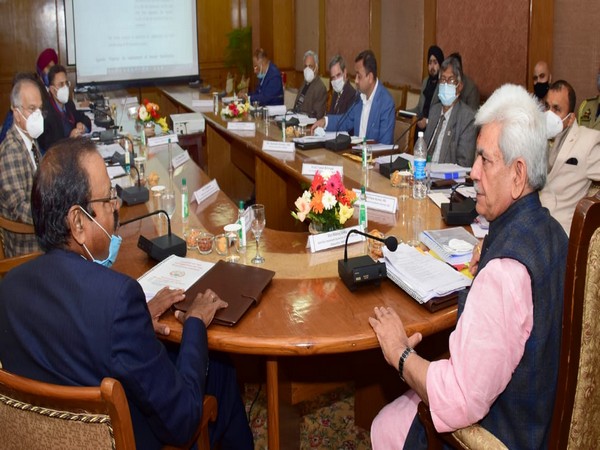 J-K LG Manoj Singha presiding over the 32nd meeting of the Executive Council of Shri Mata Vaishno Devi University (SMVDU).