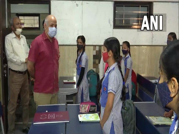 Visual of Deputy CM Manish Sisodia visiting a Delhi School (Photo/ANI)