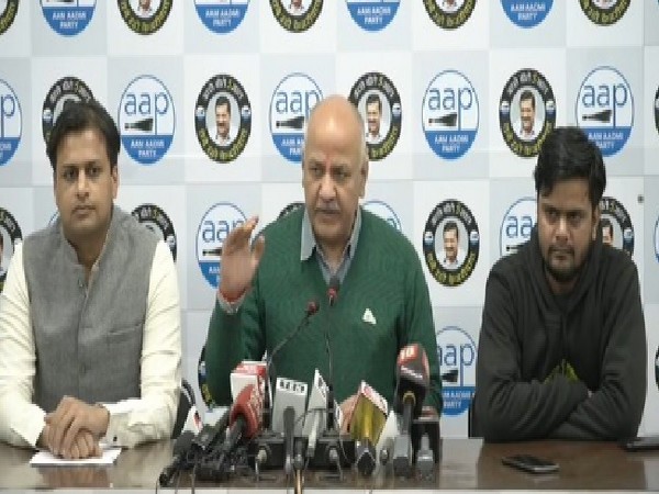 Deputy Chief Minister of Delhi, manish Sisodia speaking at a press conference on Saturday. 