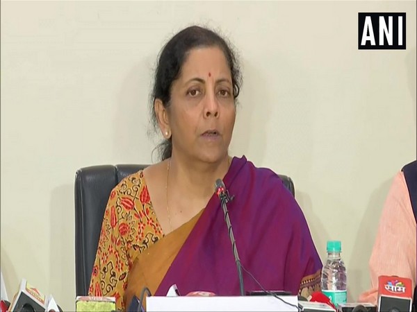 Finance Minister Nirmala Sitharaman speaking to reporters in Pune, Maharashtra on Tuesday.