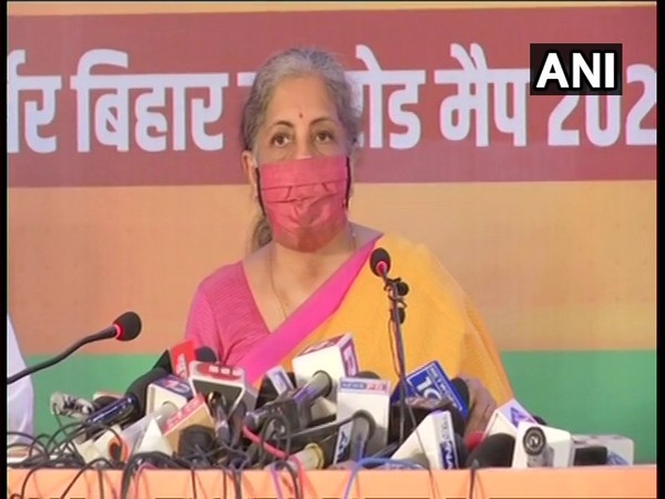 Union Finance Minister Nirmala Sitharaman during BJP's manifesto launch event in Patna. (Photo/ANI)